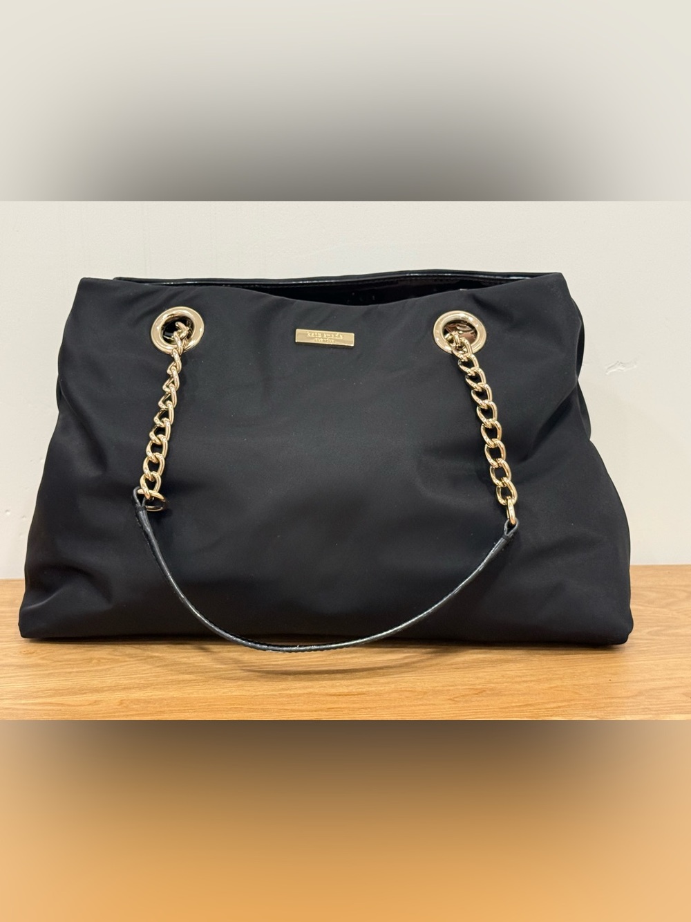 kate spade Black Shoulder Bag with Gold Chain Handles